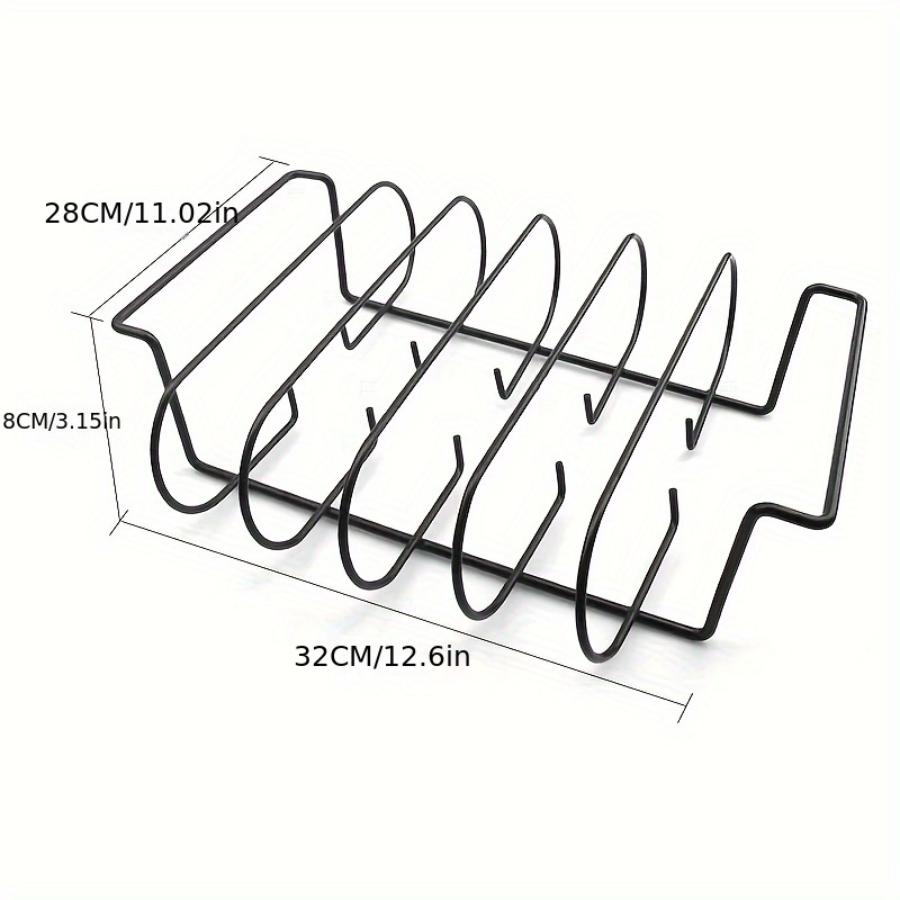 1pc Non-Stick BBQ Rib Rack Stand Barbecue Steaks Racks Stainless Steel Chicken Beef Ribs Grill Black for Gas Smoker BBQ Tools Bbq