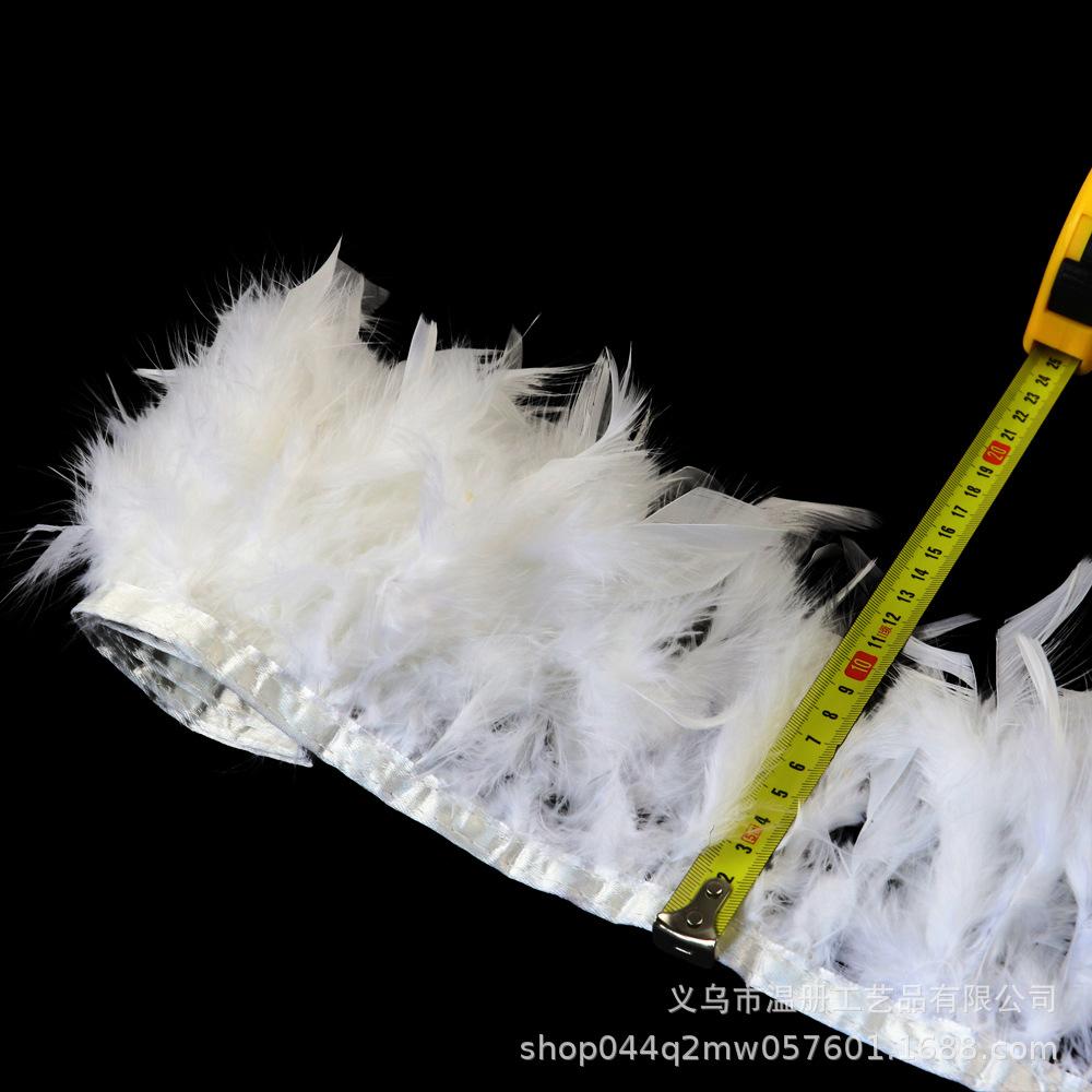 Turkey Feather Cloth Edge Diy Car Doll Decorative Material Fire Lace Dress Skirt 1M/Bag
