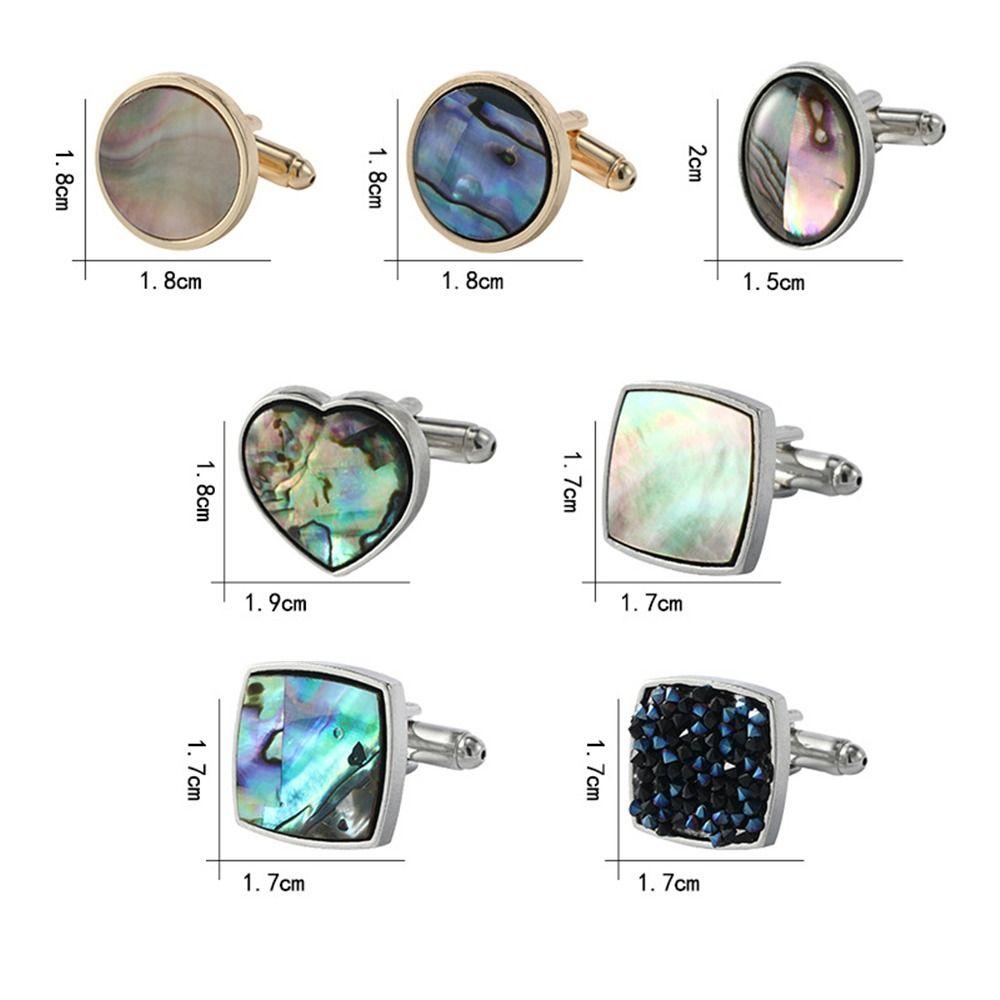 Shell Men Cufflinks Gradient Color Geometric Cufflinks French Shirt Cufflinks  Men Accessories