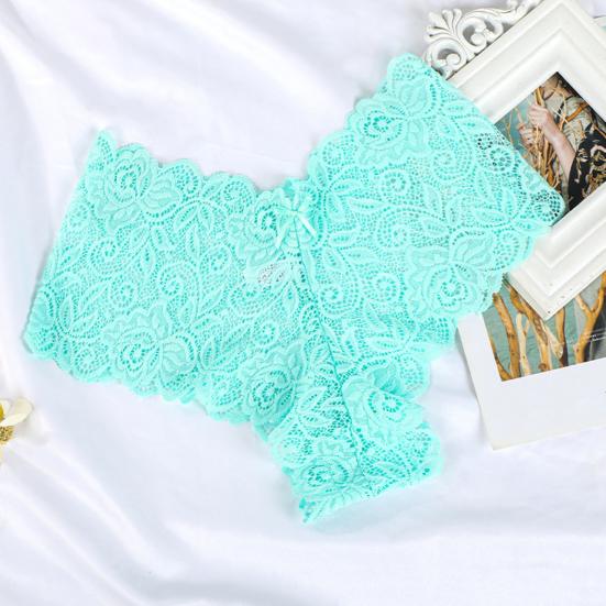 Women's Sexy Lace Panties Cheeky V Waist Hipster Bikini Underwear Floral Lace Low Waist Boyshorts Briefs