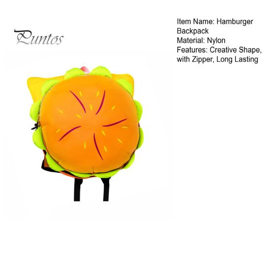 Batoh na hamburger s nastavitelnými popruhy, realistický 3D design, velká kapacita, prostorné přihrádky, úložný pouzdro na batoh na cheeseburger