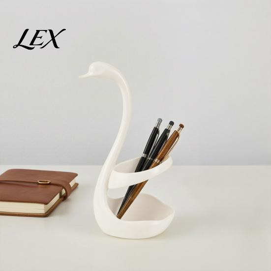 Compact Multi-use Organizer 3D Printed Elegant Swan Storage Rack with Ventilation And Draining Base, Base Multi-Purpose Toothbrush Holder Pen Cutlery