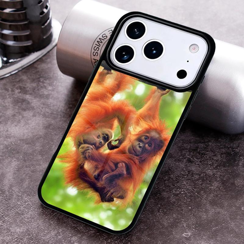 Orangutan Monkey Primates Animal Phone Case for iPhone 17 16 15 Pro Max Air 14 13 12 11 Plus Shockproof Capa Cover