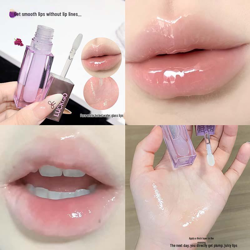 

LUCKGO Radiant Plumping Lip Serum: Honey-Infused Hydration, Anti-Crack, Nourishing, Exfoliating, Fade Lip Lines, Glossy Finish