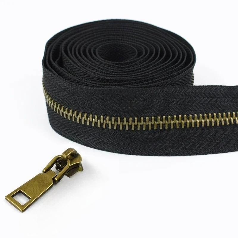 1/2/3/5M Meetee 5# Rollen-Metallreißverschlüsse mit Schiebern Tasche Schuhe Jacke Dekor Verschluss Reißverschluss nach Metern DIY Reparatur Nähzubehör