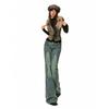 American retro micro-pull jeans new design sense Spice girl slim and thin according to spring pattern