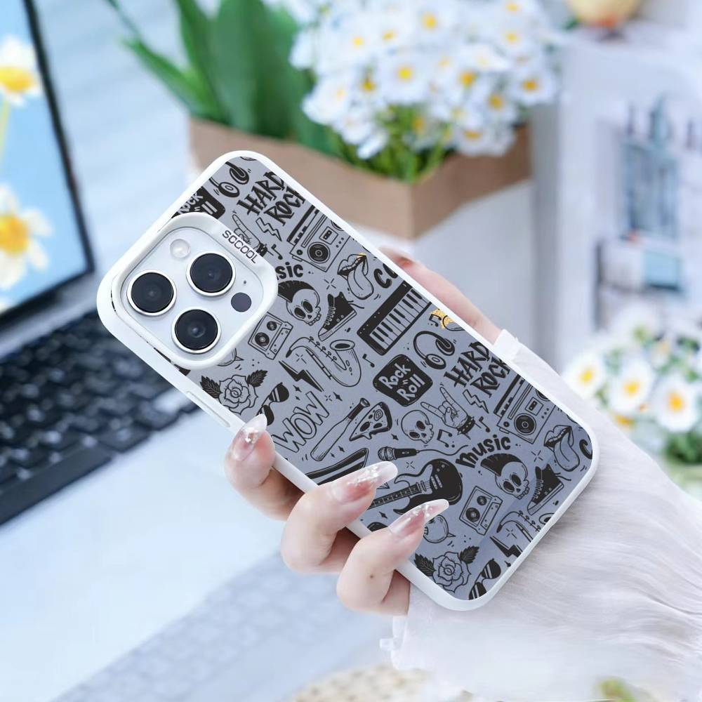 Gothic Dark Sweetheart Phone Case For IPhone 16 17 15 14 12 13 Pro Max Black Color Shockproof Cover