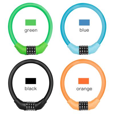 Bicycle Locks 4 Digit Password Locks for Mountain MTB Road Bike Anti-theft Security Cable Lock Portable Cycling Lock Accessories