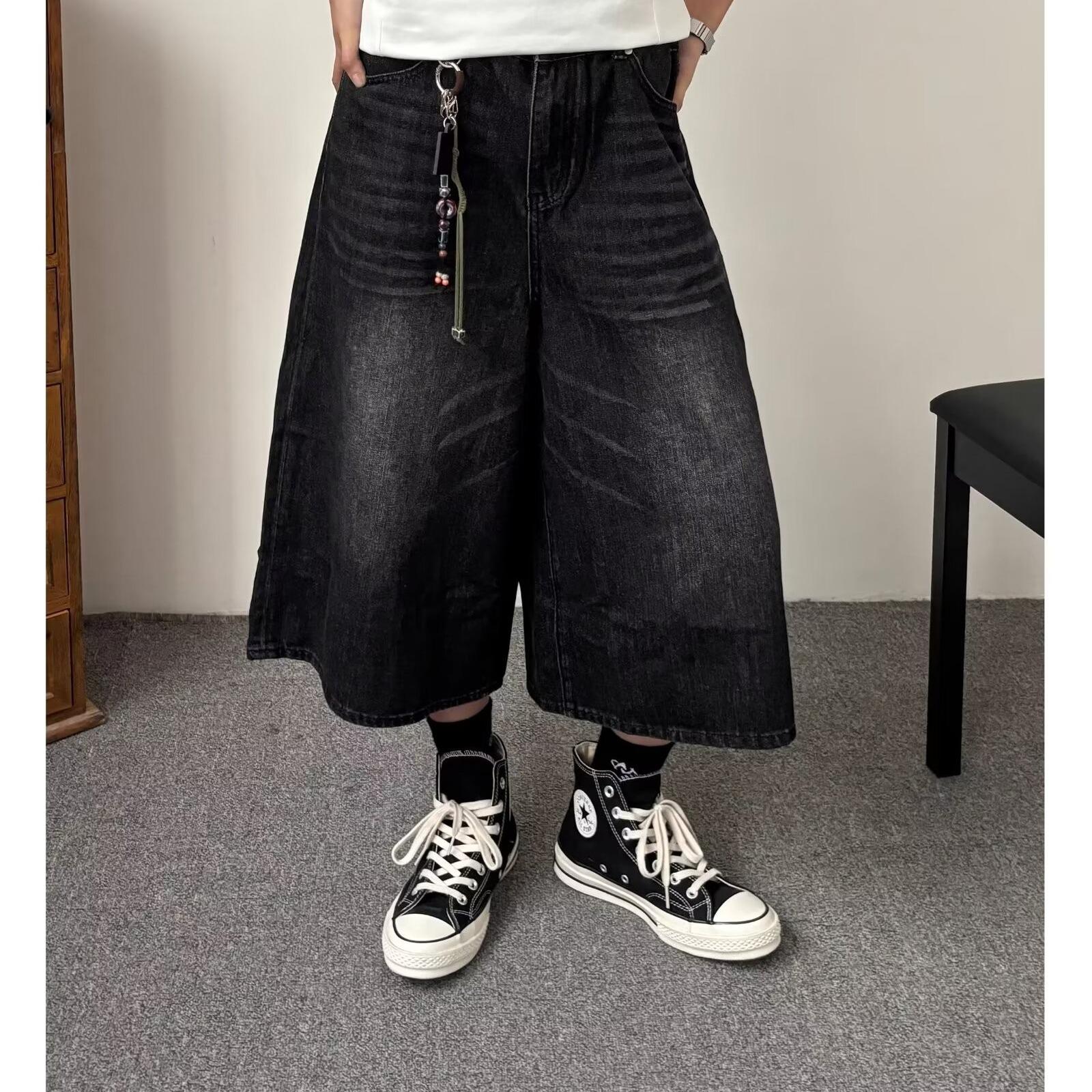 

«Гонконгские ретро-рваные джинсовые шорты — мужские повседневные летние прямые джинсы» M