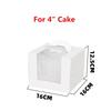 5Pcs 3/4/ inch Small Cake Box White Paper Transparent Window Portable Birthday Dessert Packaging Party Gift Supplies