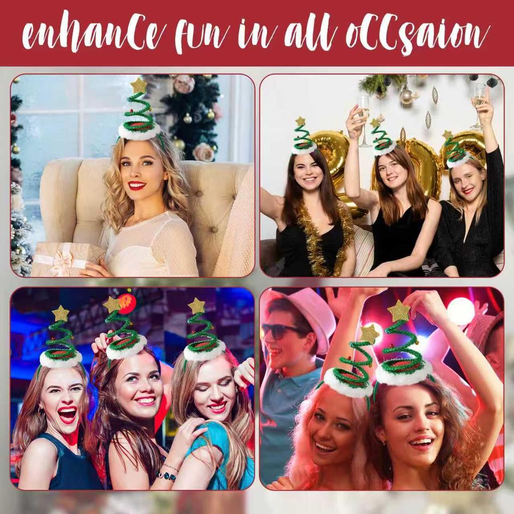 2Packs Christmas Headbands 3D Head Hat Headbands for Kids Women Men Christmas Parties Costume Accessories Xmas Holiday Party