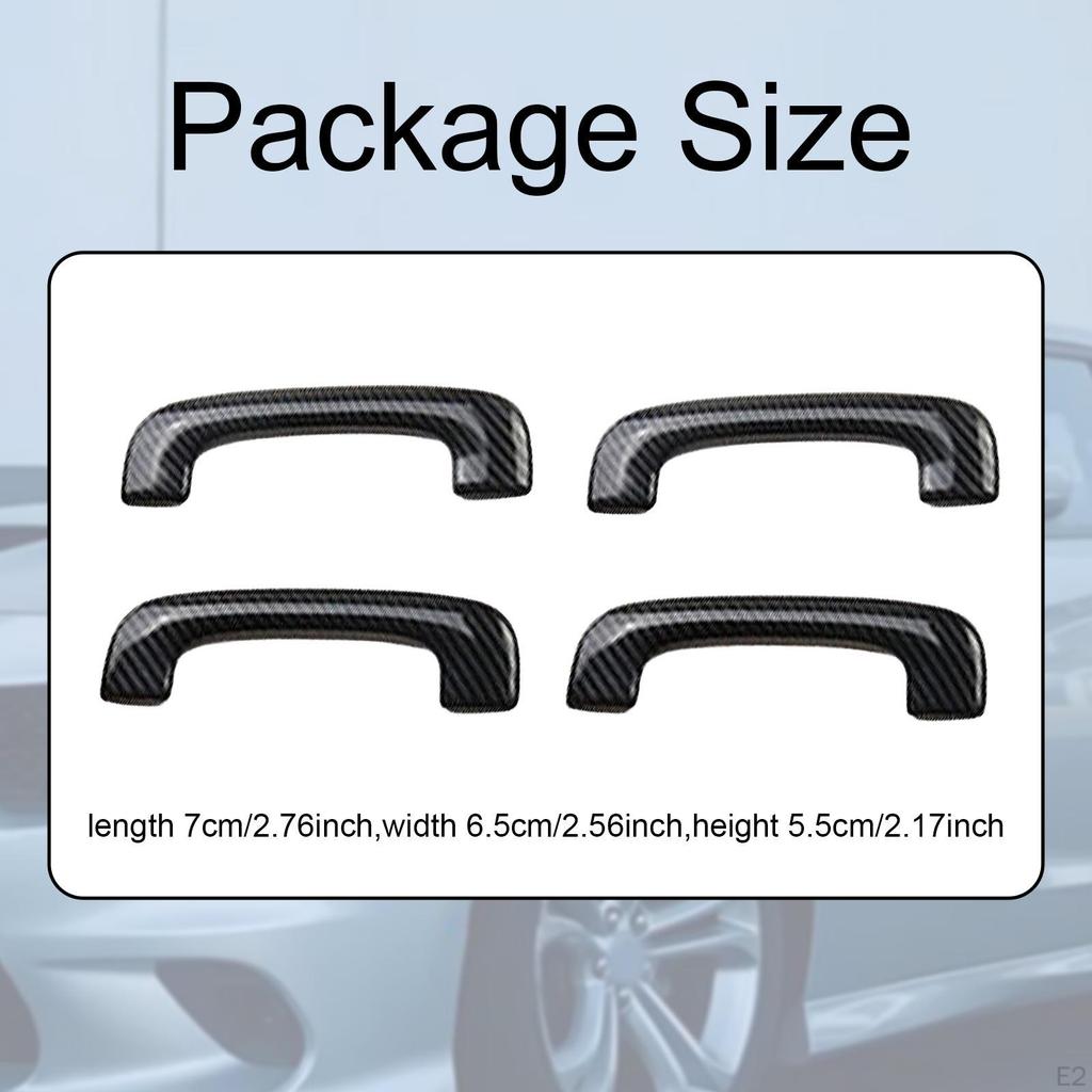 4x Roof Grab Handle Cover Trim Car Interior Utility Auto Accessory Spare Parts Sturdy Replace Carbon