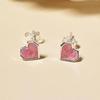 Pink Heart EJ005 Sterling Silver Earrings Filled with Excitement