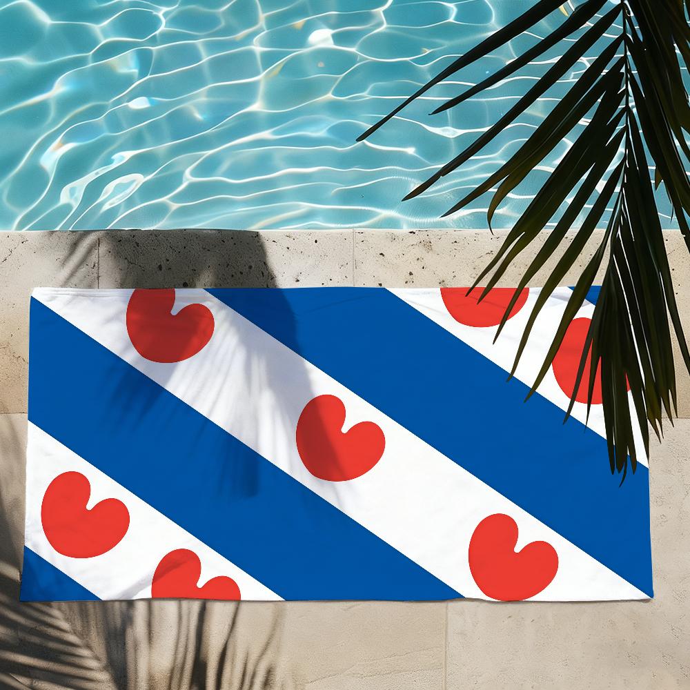 Nation Netherlands Friesland Province flag Quick Drying Beach Towels Are Suitable For Swimming Pools Camping Yoga And The Gym