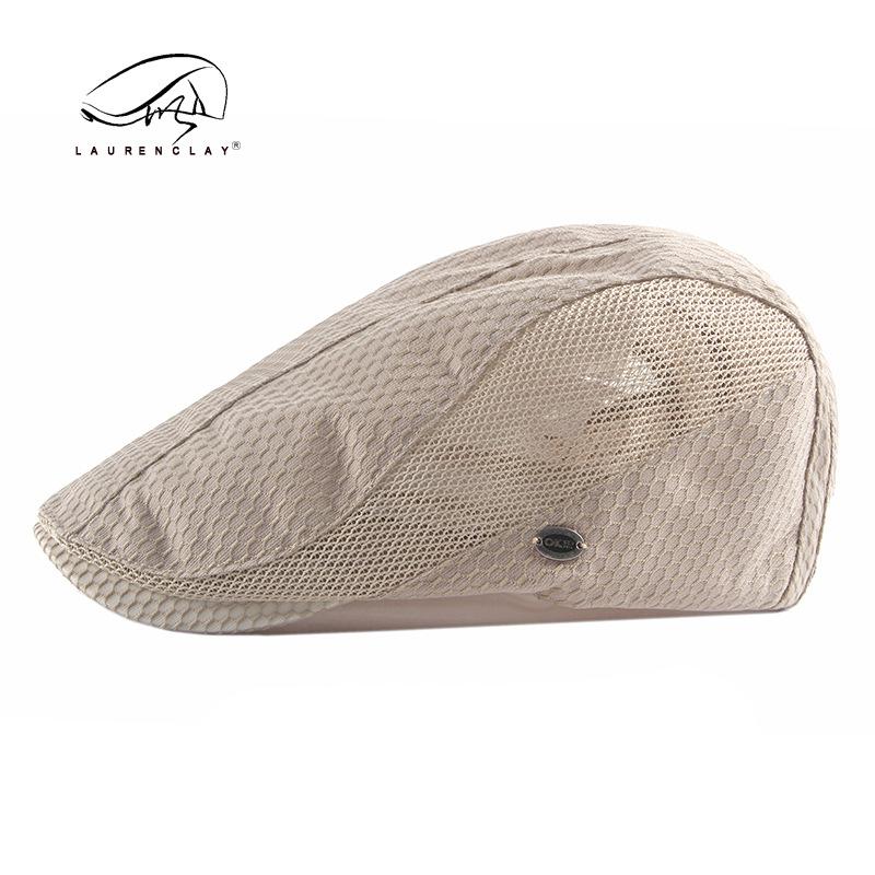 Men Women Breathable Mesh Summer Hat Newsboy Beret Ivy Cap Cabbie Flat Cap Adjustable Vintage Style One Size хаки