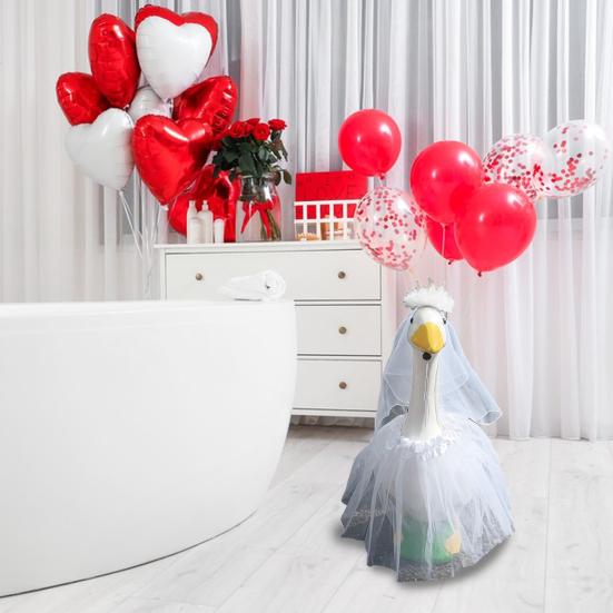 White Wedding Porch Goose Clothes Easy to Wear Festival Goose Attire Garden
