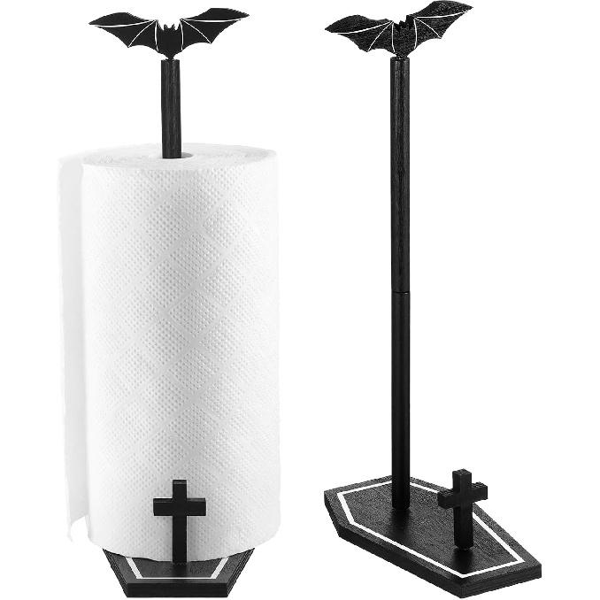 Namalu Halloween Bat Paper Towel Holder with Coffin Base Spooky Rustic Halloween Decor for Kitchen and Bathroom Fun Paper Towel Holder Kitchen Paper Bat 4490₽