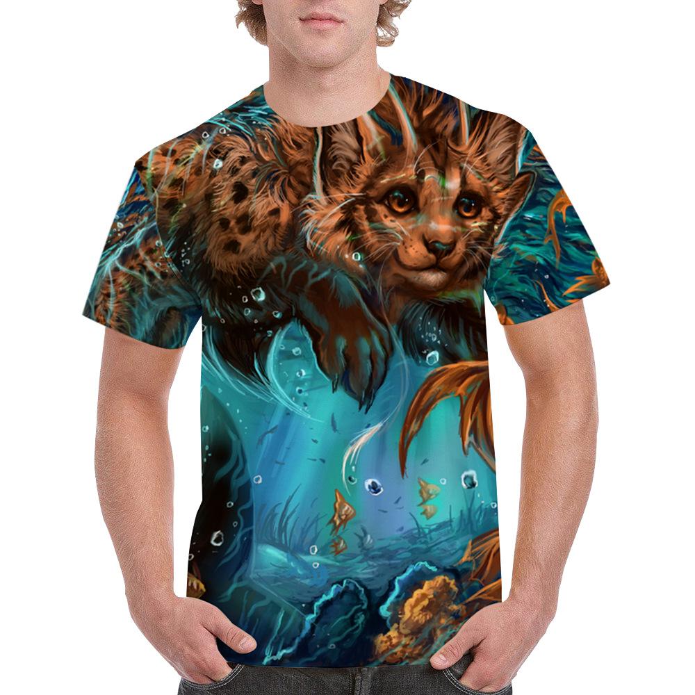 Cat Cute Pattern Men Summer Sportwear T-shirts O Neck Short Sleeve 3d Printed T Shirt Casual Breathable Tops