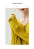 Women's Cashmere Silk V-Neck Hollow Out Cardigan Sweater Cover-Up