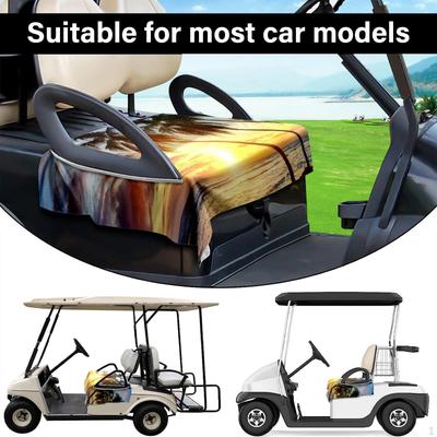 Coconut Tree Cart of Golf Printed Vegetable Seat Cover for Most Club Sports Cars Easy To Clean The