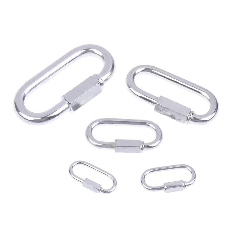 5 Stück M3.5/4/6/8/10 Verbindehaken Edelstahl Verbindungsring Schnelles Kettenglied Schiene Bergsteigen Karabinerschlösser