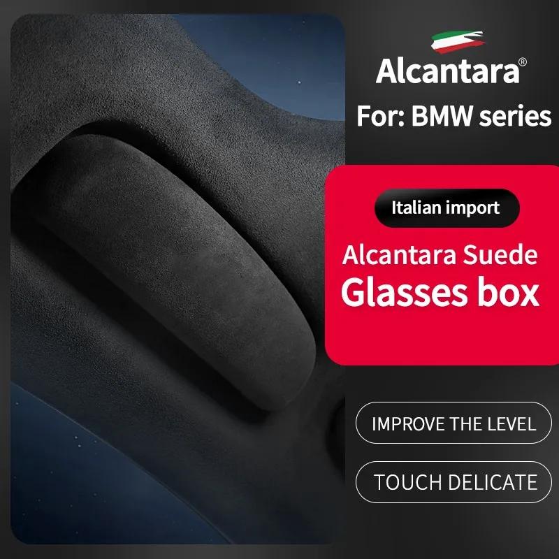 Car Glasses Holder Case Sunglasses Alcantara Suede Storage Organizer Sunglasses Box for BMW 1/2/3/4/5/6/7 Series X1 X2 X3 X5