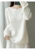2025 Winter One-Shoulder Wool Sweater: Women's Loose Hollow Crochet Top & Gentle Style Two-Piece Set