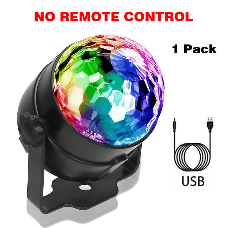 RGB Flashing Disco Ball Party Lights LED Stage Spotlight W/Rotating Effects Christmas Halloween Karaoke Wedding Birthday Decor