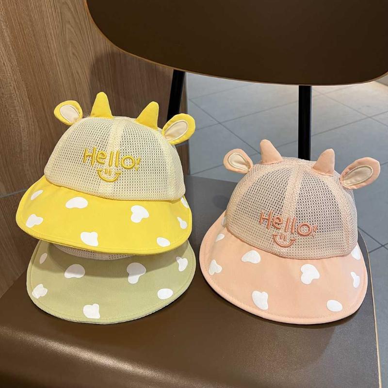 Baby Sun Hat Breathable Mesh Bucket Hat Cute Dinosaur Ear Anti Uv Summer Cap For Toddler Boys Girls Outdoor