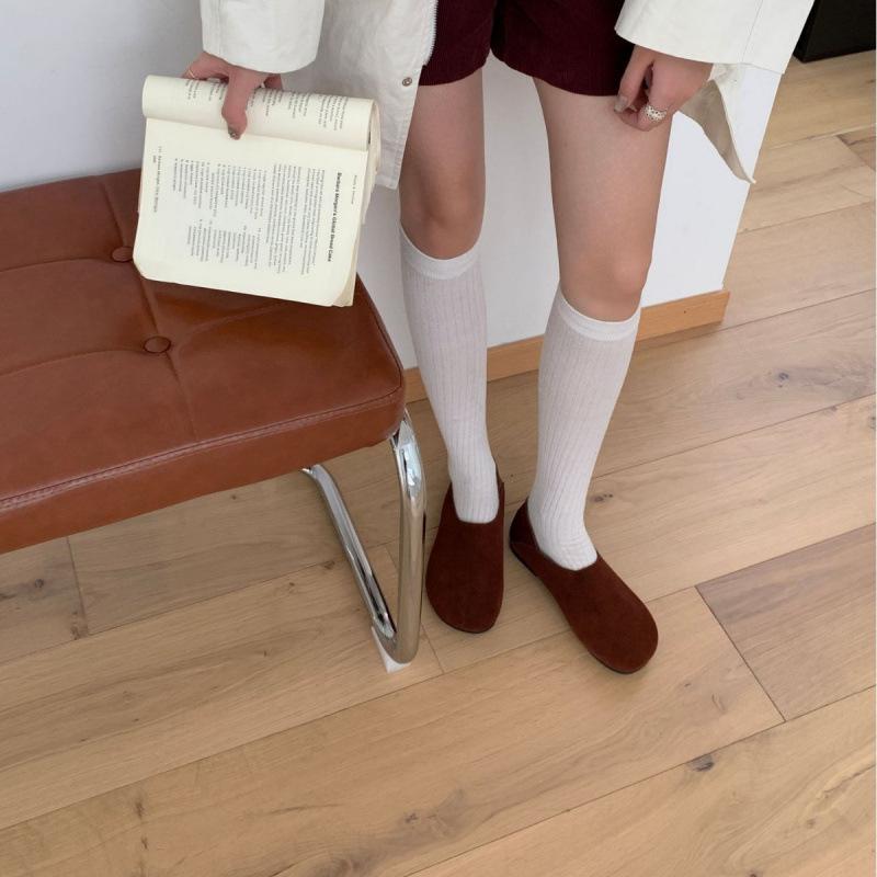 

2025 autumn and winter new round head matte thick-soled splicing Boken women s single shoes genuine leather shoes 39 верблюд