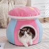 Cat Cave Mushroom Shape Warm Sleeping Dog Nest Indoor Cat House For Puppy Animal Indoor Living Room Bedroom Balcony Apartment