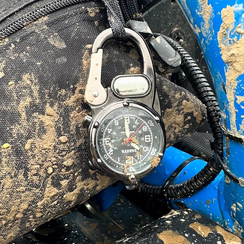 Dakota Pocket Watch with Carabiner, Waterproof, LED Light, for Outdoor Activities, Camping, Hiking, and Travel