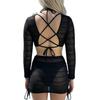 European And American New Solid Color Blouse Four-Piece Women'S Beach Swimsuit Hollow Bikini Bikini