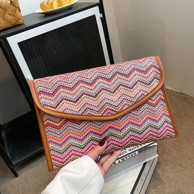 Цветная плетёная сумка Корейская версия Пляжный отдых Богемный кошелек Этнический стиль Премиальное качество Прочная Полезная Практичная
