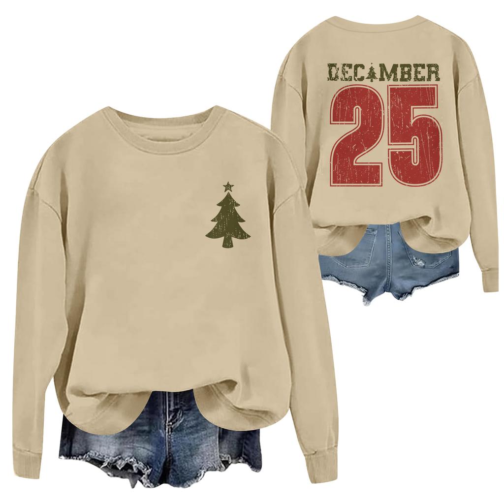 Christmas T-Shirts And Sweatshirts, Women'S Sweatshirts, Long-Sleeved Pullover Sweatshirts, Women'S Long-Sleeved Tops