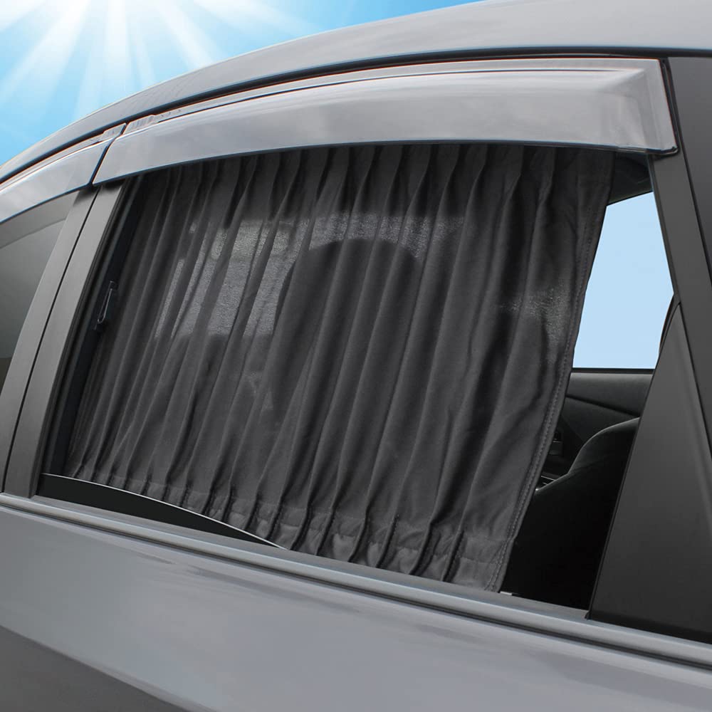 Tsuchiya Yac Car Interior Accessories Sunshade Curtain Side Curtain Stretch Wide 2 BK L Size L-612