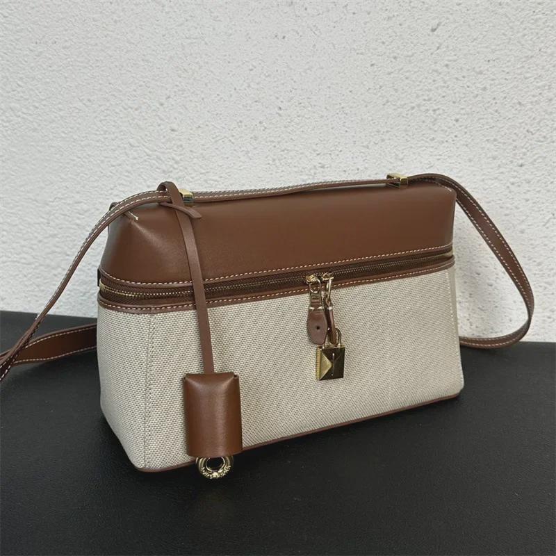 2024 Canvas Leather Large Capacity Camera Bag - Versatile Crossbody, Shoulder, or Handheld Light Luxury Design