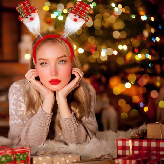 Vánoční čelenka pro dospělé děti Slavnostní vlasový doplněk Santa Claus Sněhulák Čelenka pro všechny věkové kategorie Vánoční večírky Maškarní