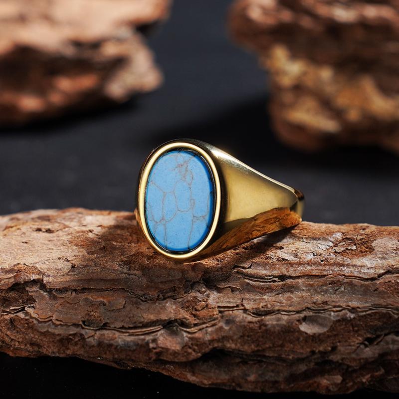 

1pc Men s Women Ring Vintage 316L Stainless Steel Ring with Black Onyx Agate Tiger Eye Lapis Stone Unisex Ring Jewelry 12