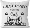 Funny Reserved For The Cat Pillowcase, Cute Peeking Kitten Art, Black White Pet Lover Cushion Cover, Cat Mom Home Decor