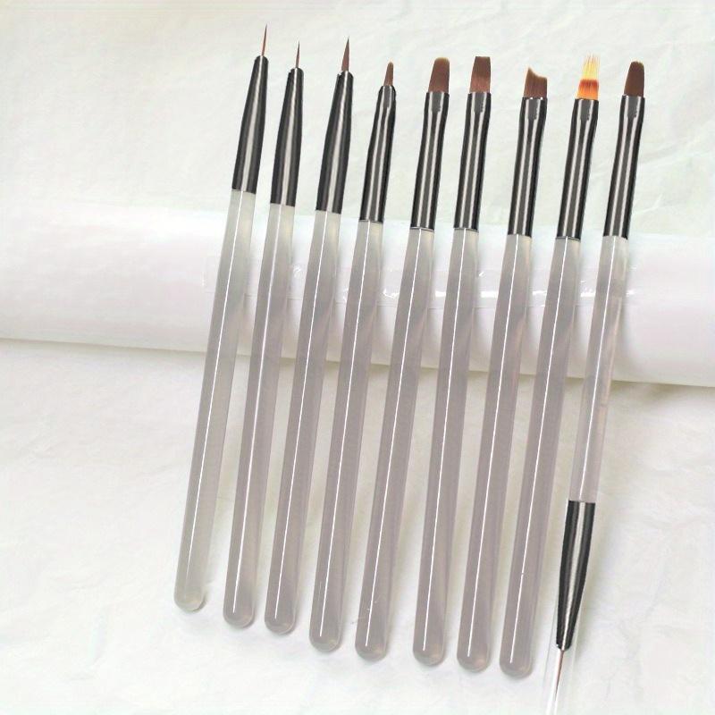 Nail Brush Tools Set, Transparent Coffee Gradient Color Painting Line Drawing Brush,Art Design Painting Tools,Salon Diy Manicure
