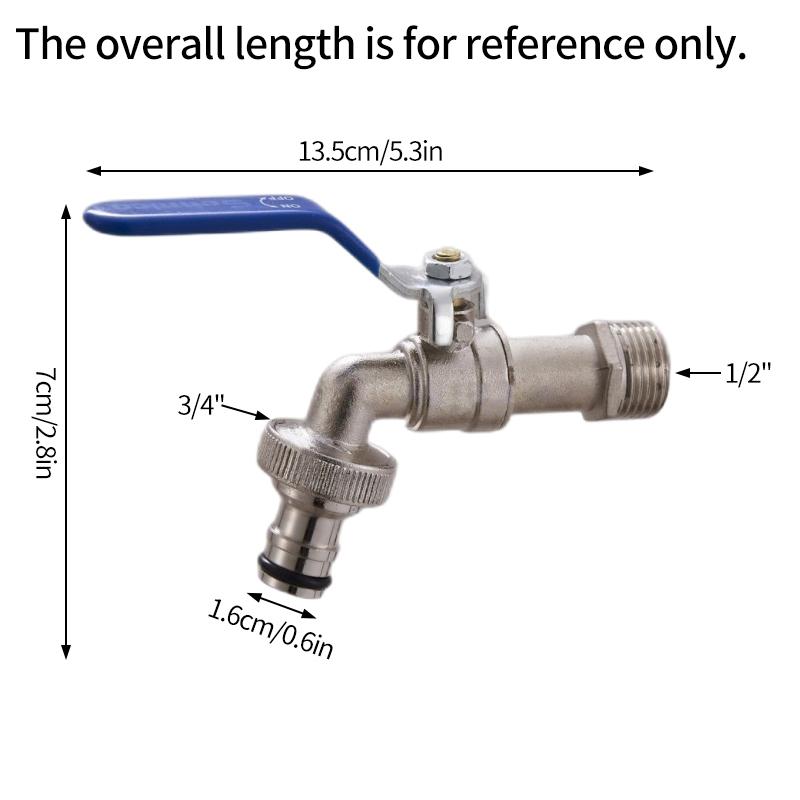 Double Head Water Faucet 1/2'' 3/4'' Water Splitter Connector Coupling Adapter Valve Switch Garden Hose Irrigation Tap Joint