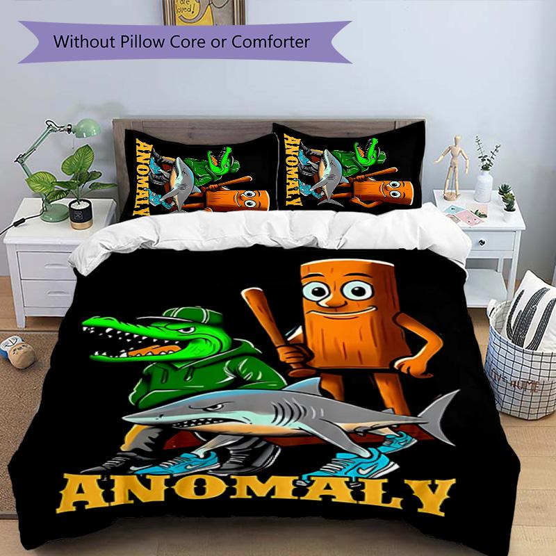 3pcs Italian Brainrot characters2 pattern bedding set duvet cover set includes duvet cover &pillowcases, perfect all season bedroom decoration & gift