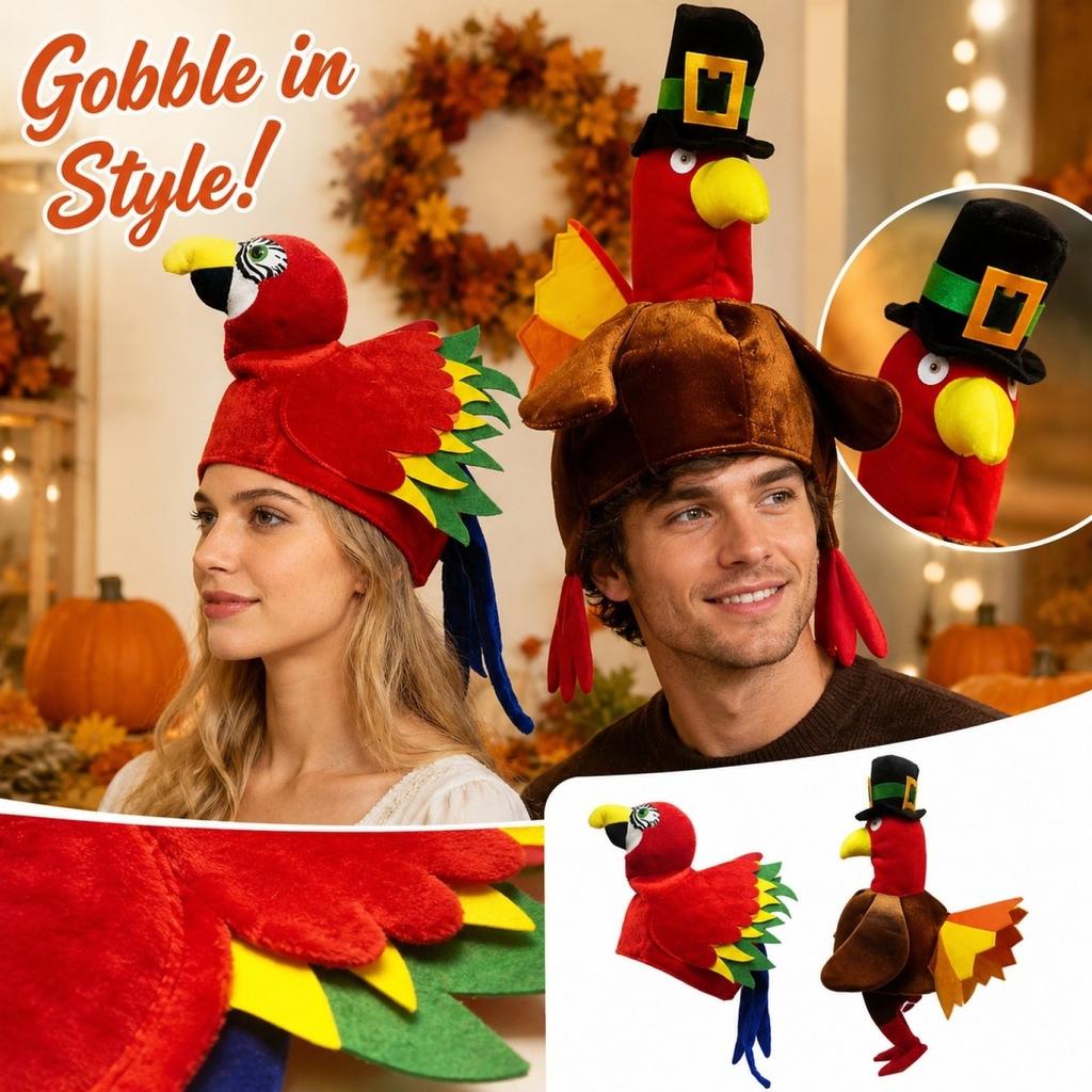 Unisex Plüsch Braten Truthahn Hut für Thanksgiving Halloween Party Kostüm