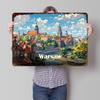 Warsaw Cityscape Metal Poster Customized Wall Art Retro Vintage Metal Signs for Man Cave Room Accessories Decoration Gaming Home