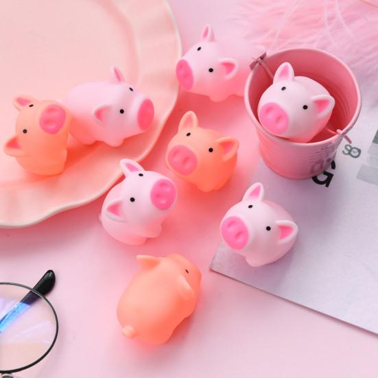 6Pcs Squeeze Toy, Pink Pig Shape Soft Sensory Toy, Medium Size Relaxation Squeeze Ball for Adult Hand Repeated Squeezing Stretching Relaxation Toy