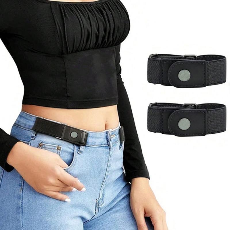 Elastic Belt Jean Button Stretch Adjustable Waist Buckle Quick Button for Pant Belt Tighten Waist Button Belt No Sew