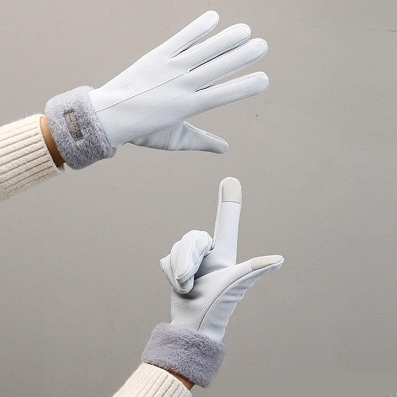 Light Waterproof Women Winter Keep Warm Touch Screen Gloves Not Bloated Fashion Simple Style Thickened
