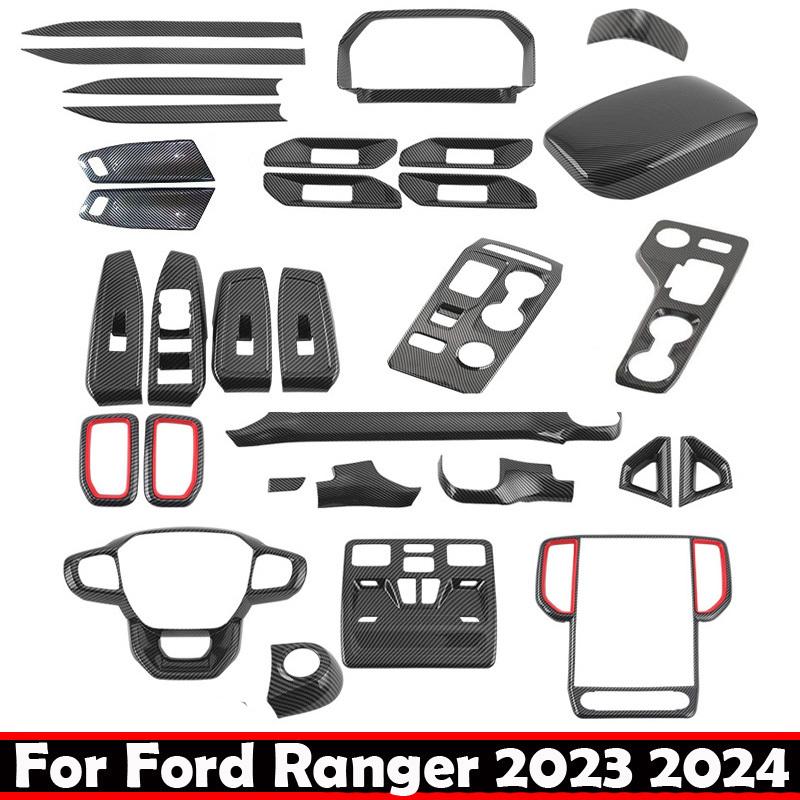 LHD RHD For Ford Ranger Wildtrak T9 2024 cenet conlose gear shift panle steering wheel ACvent readlamp armrest cover