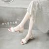 Fairy wind sandals female summer 2025 new outer wear thick heel French medium heel high heel two wear cool slippers